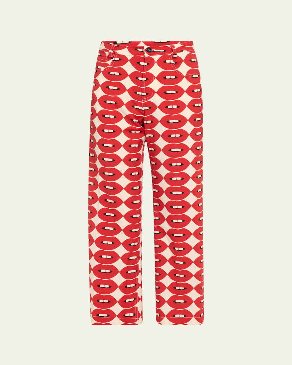 French Kissing In The Usa Cropped Wide Leg Pants